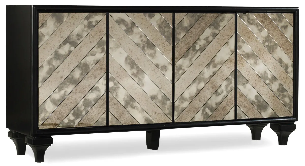 Hooker Furniture Living Room Melange Mirrored Angle Console