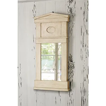 Ambella Pediment Mirror - Antique White