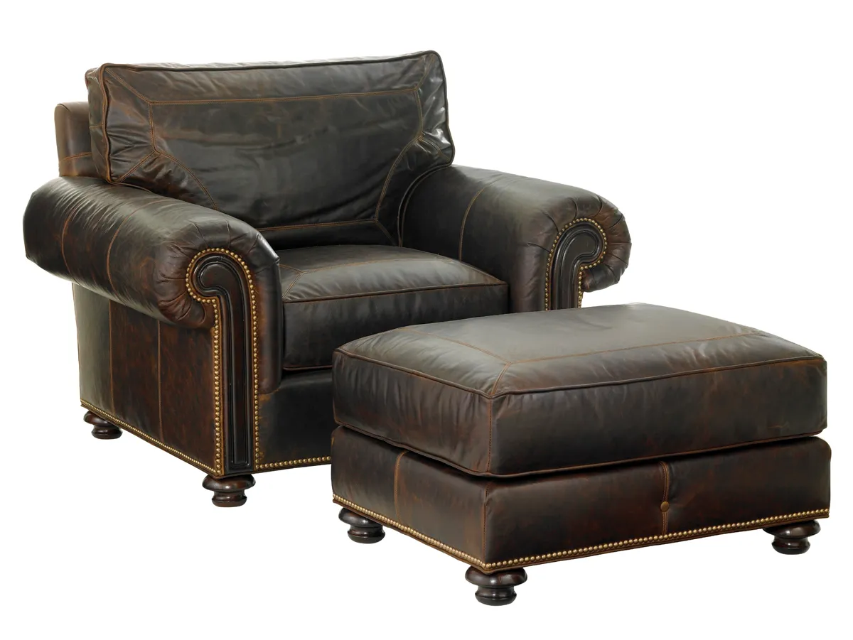 Tommy Bahama Upholstery Riversdale Leather Ottoman