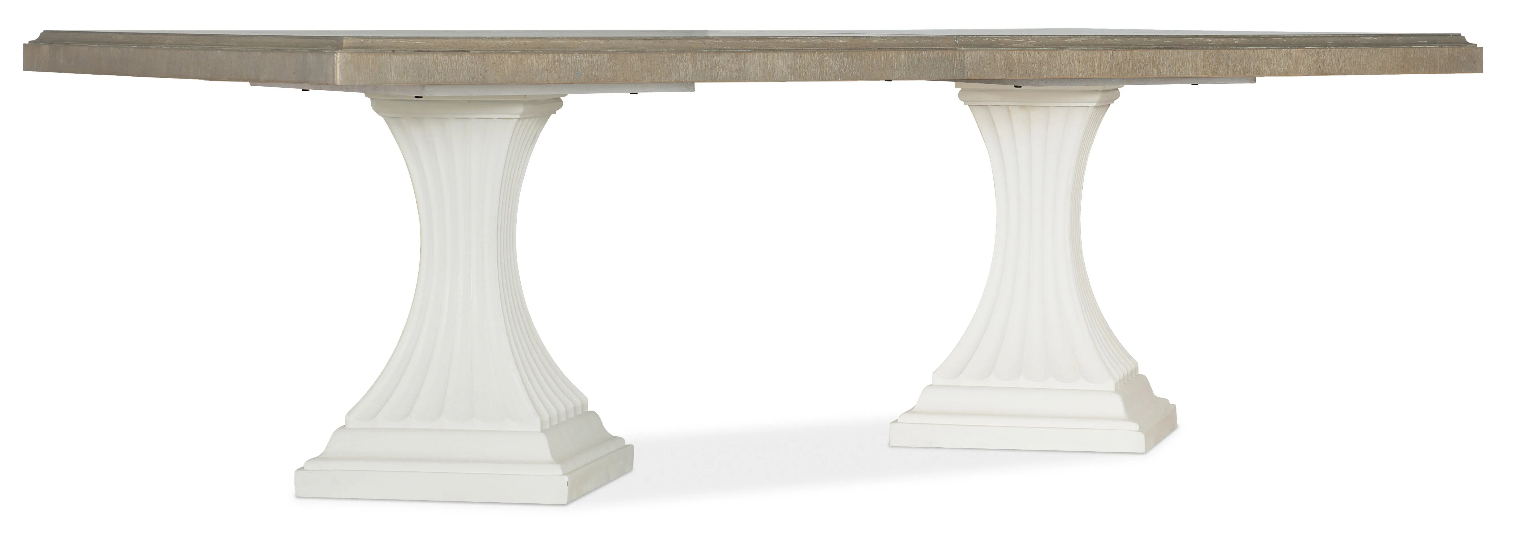 Hooker Furniture Dining Room Modern Romance Double Pedestal Dining Table w/2-22in leaves