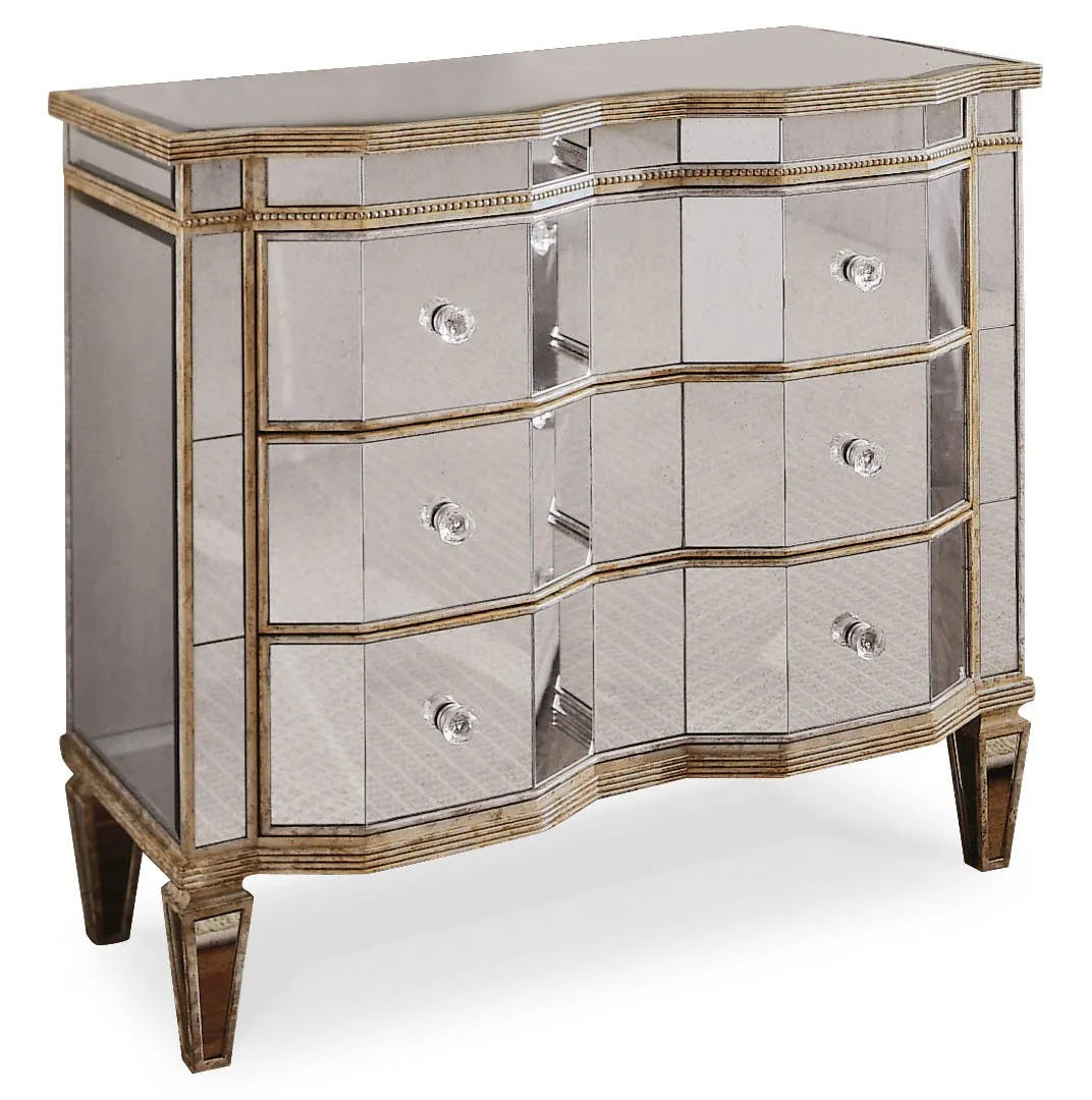 Hooker Furniture Living Room Mirrored Three Drawer Chest