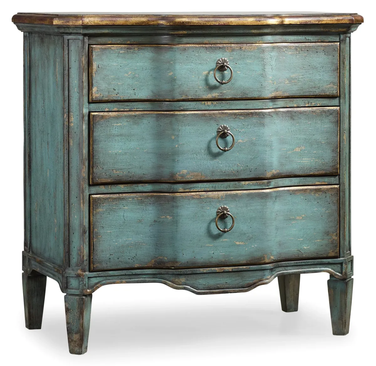 Hooker Furniture Living Room Three Drawer Turquoise Chest