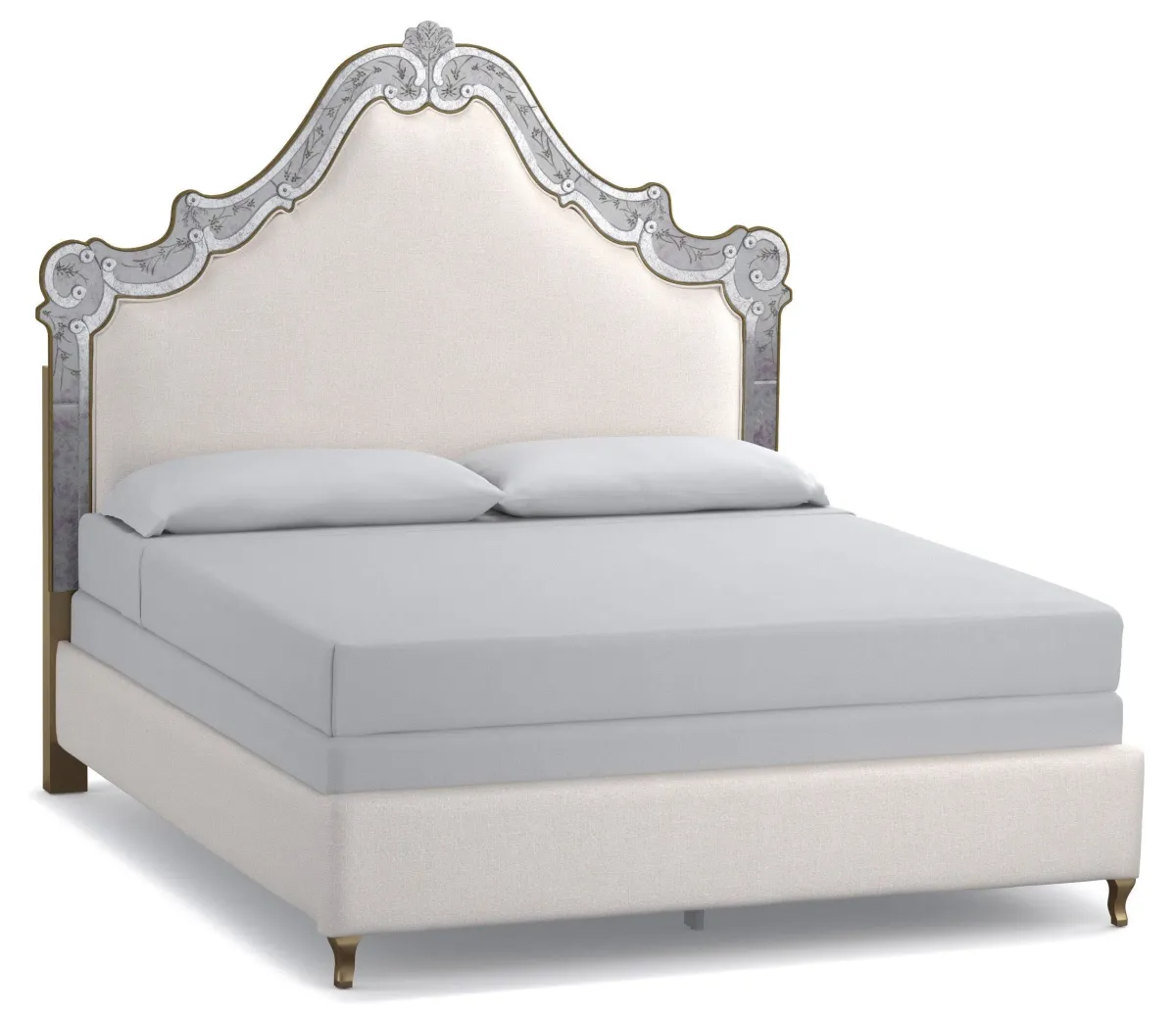 Cynthia Rowley for Hooker Furniture Bedroom Swirl King Venetian Upholstered Bed