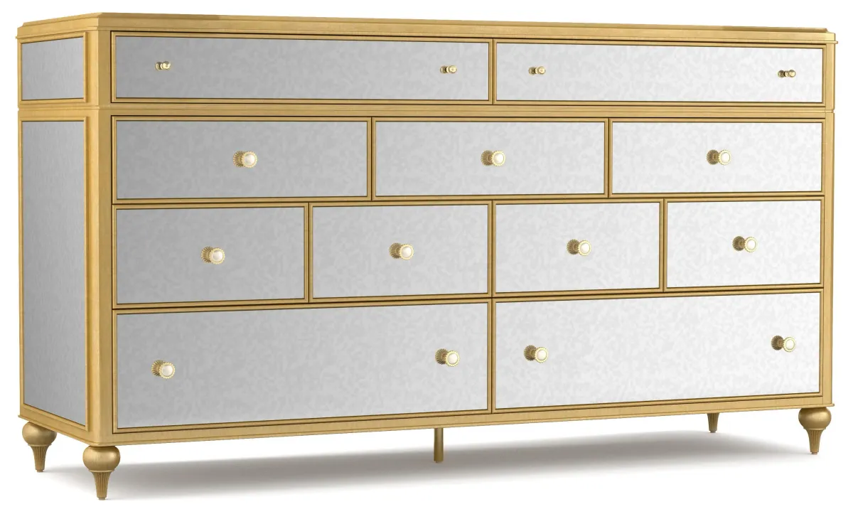 Cynthia Rowley for Hooker Furniture Bedroom Bewitch Nine-Drawer Mirrored Dresser
