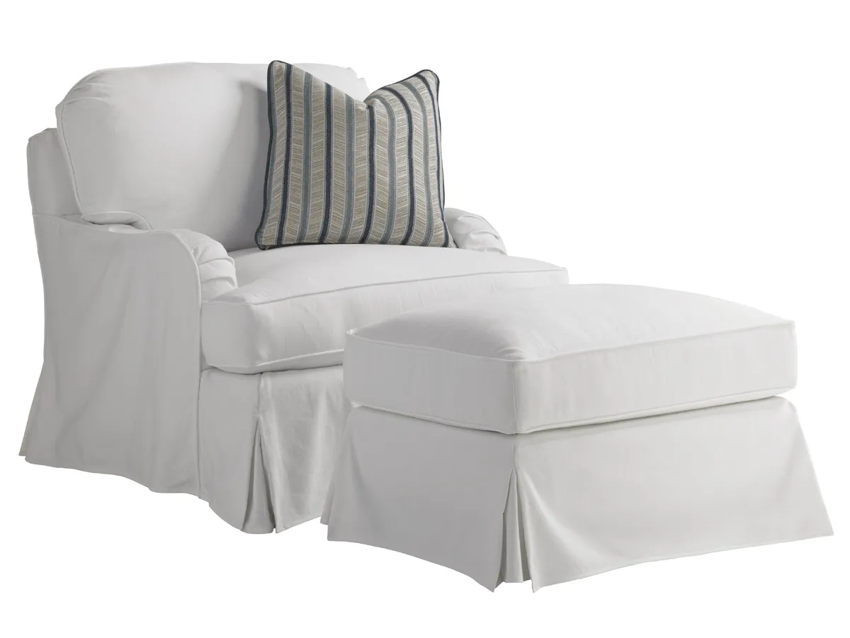 Coventry Hills Stowe Swivel Slipcover Chair - White