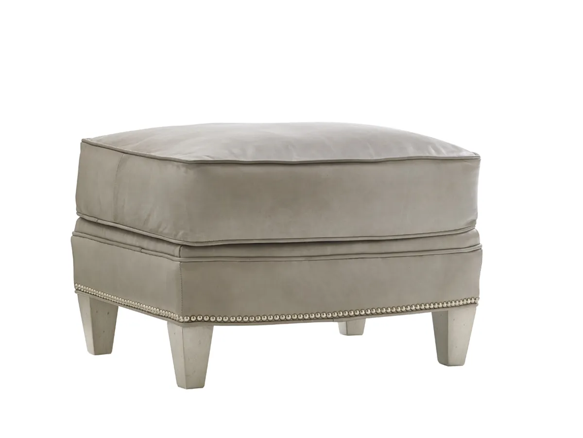 Oyster Bay Bayville Leather Ottoman