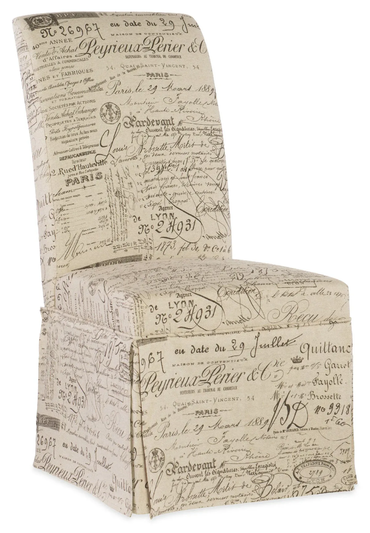 Hooker Furniture Dining Room Clarice Skirted Chair in Document