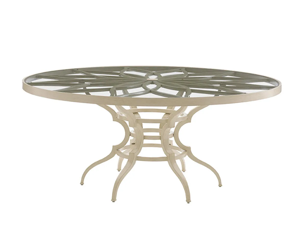 Misty Garden Dining Table W/Glass Top