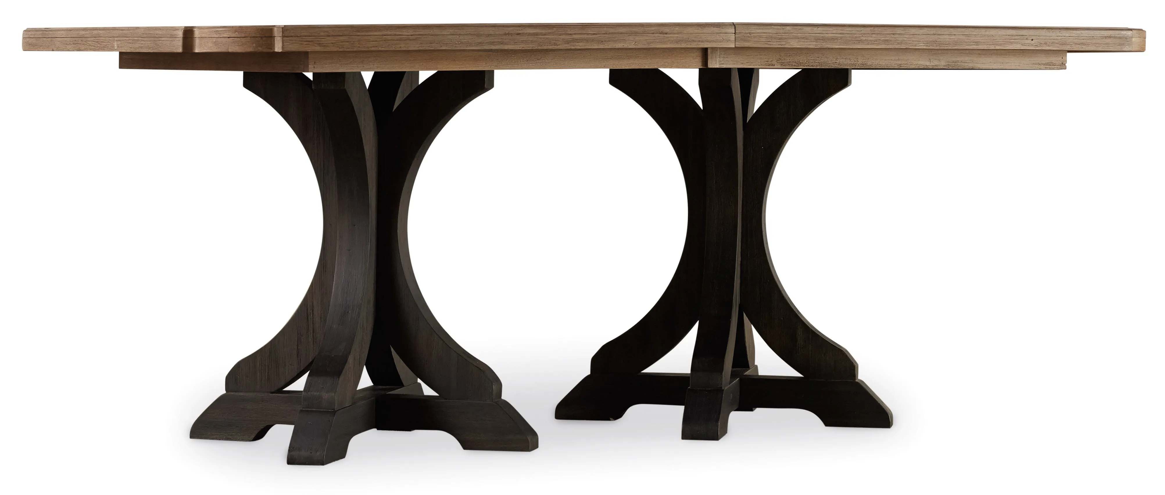 Hooker Furniture Dining Room Corsica Dark Rectangle Pedestal Dining Table (Dark Base/Light Top)