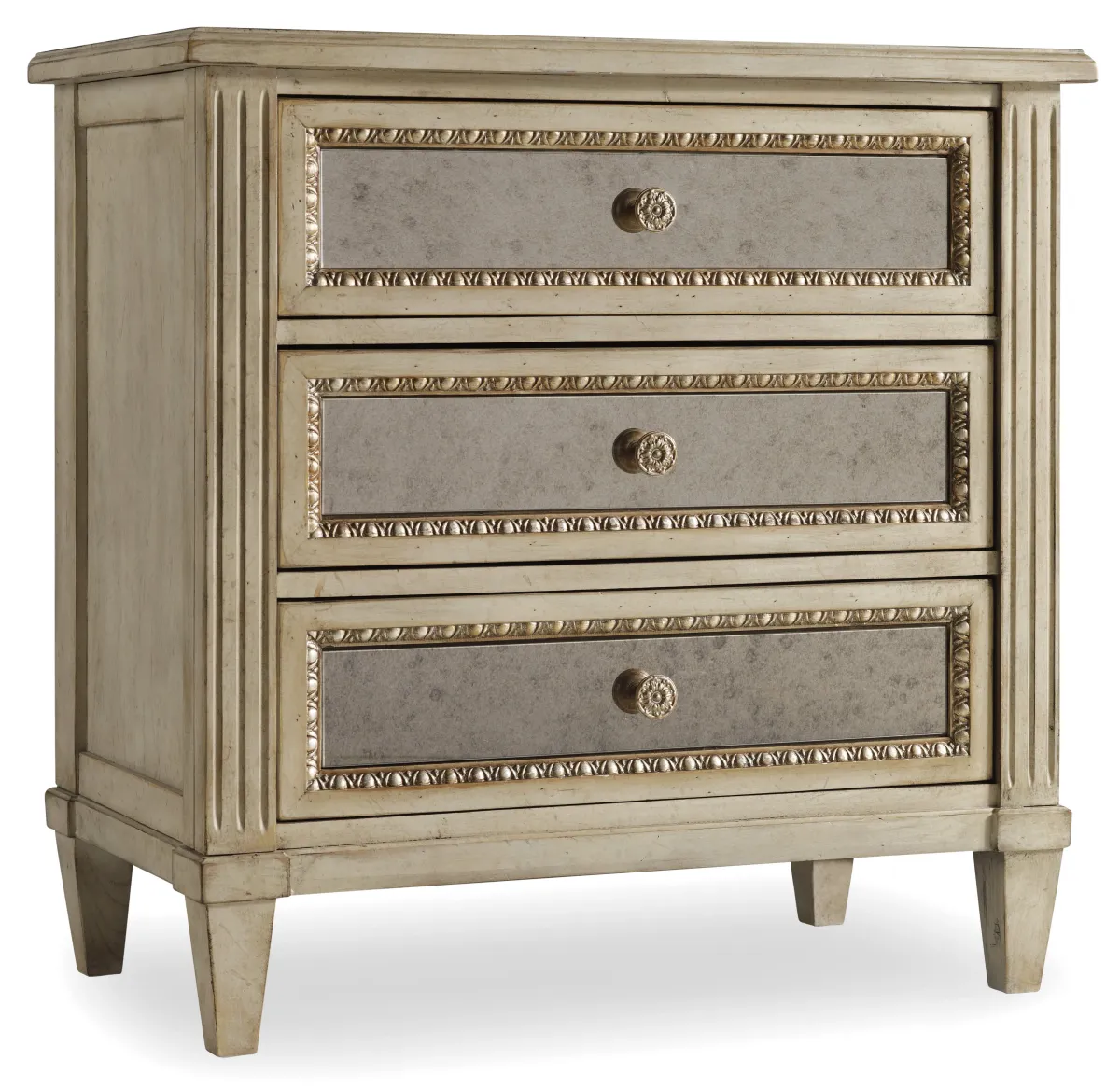 Hooker Furniture Bedroom Sanctuary Three Drawer Nightstand-Pearl Essence