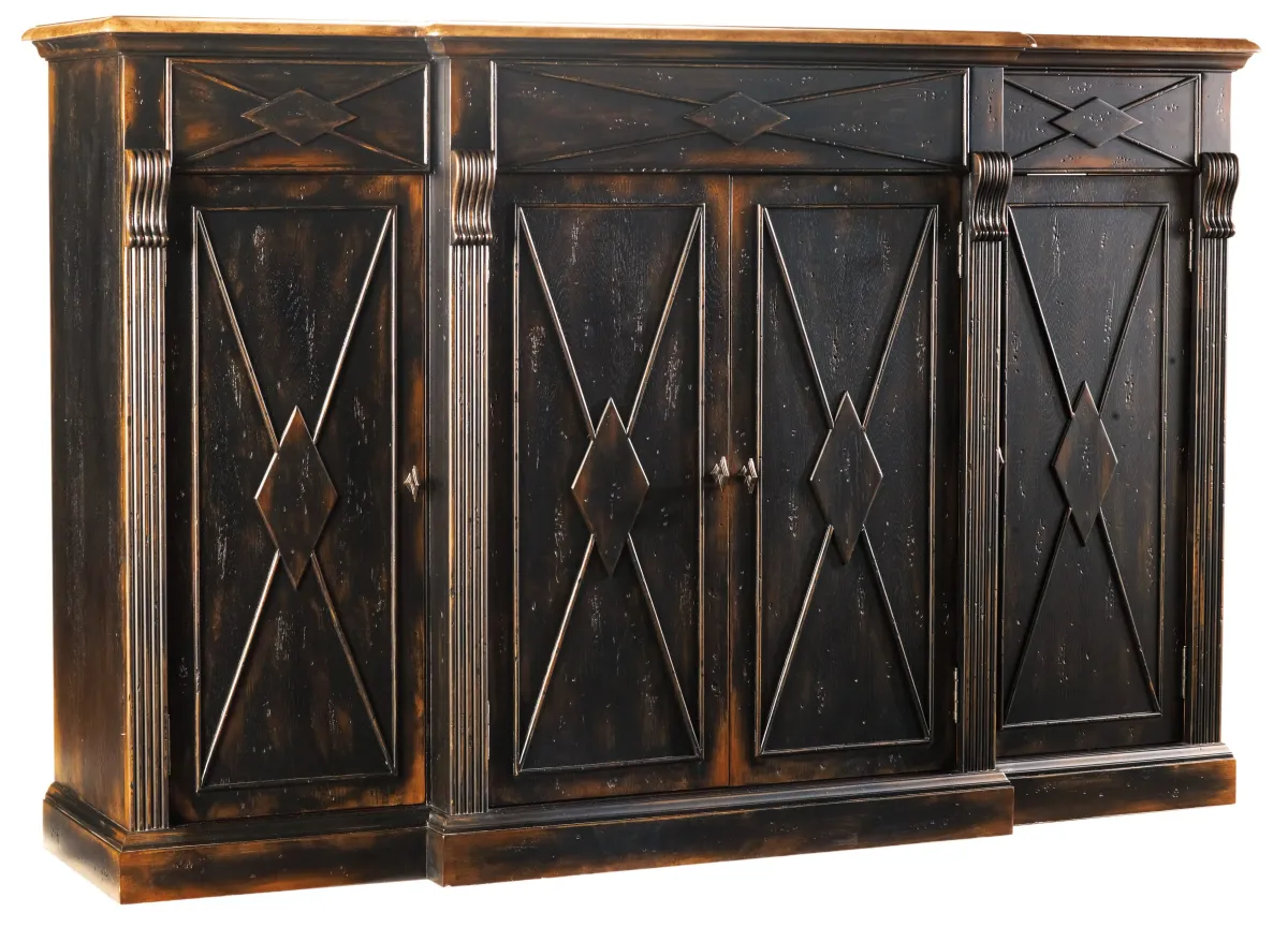 Hooker Furniture Dining Room Sanctuary 4-Door 3-Drawer Credenza - Ebony & Drift