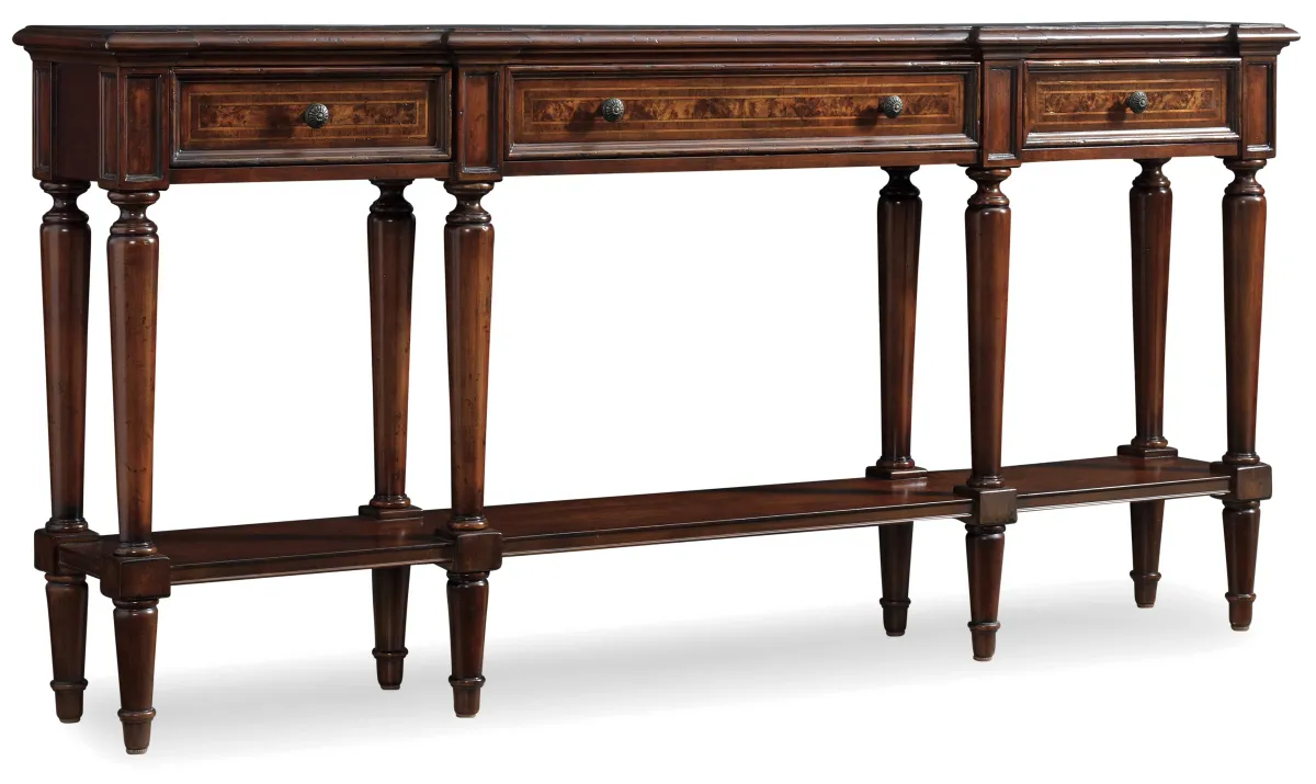 Hooker Furniture Living Room Grandover Three Drawer Console Table