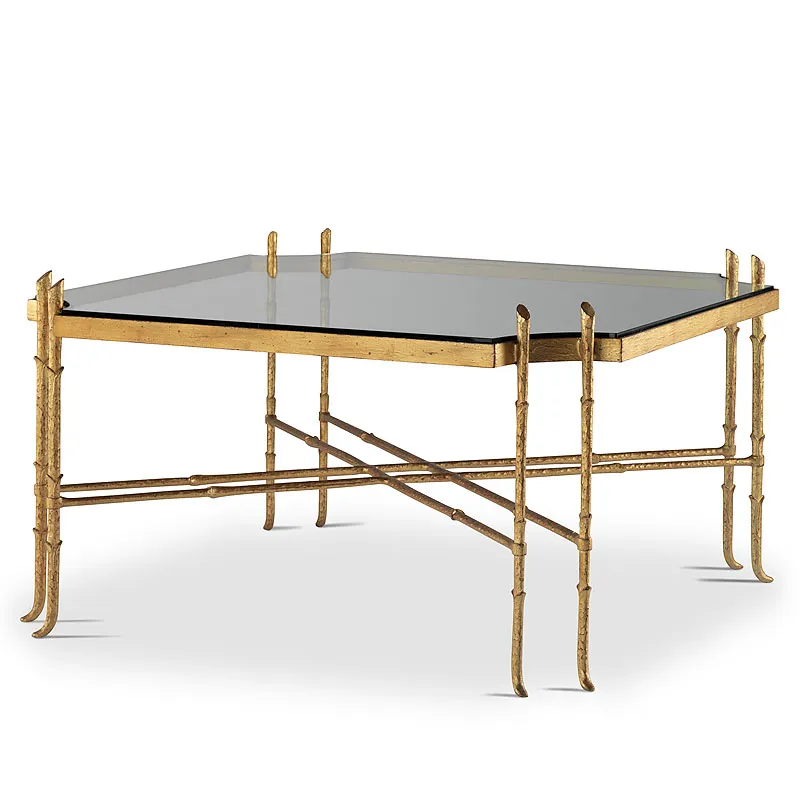 Golden Regency Metal Cocktail Table