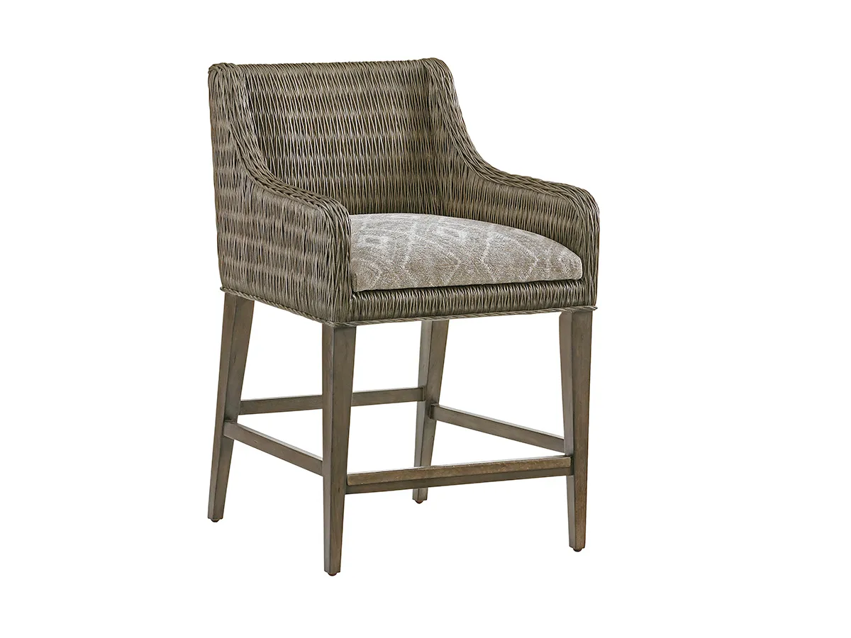 Cypress Point Turner Woven Counter Stool