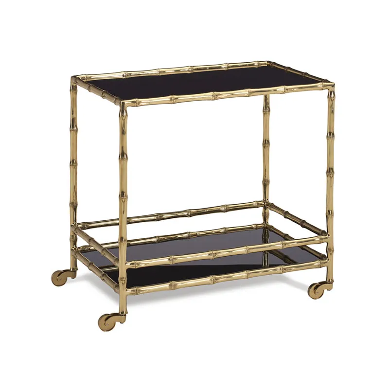 BRASS BAMBOO DRINKS TROLLEY