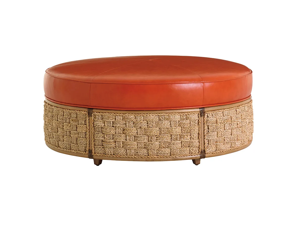 Twin Palms St Barts Leather Ottoman