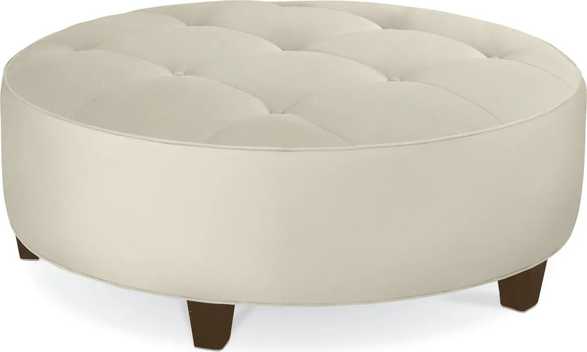 Brooklyn Round Button Top Ottoman (No Nails)