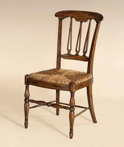 Dark Wellington Cottage Finished Side Chair, Abaca Rope Rush Seat