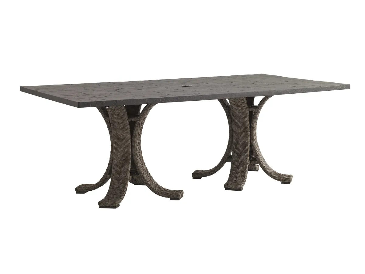 Blue Olive Dining Table W/Weatherstone Top