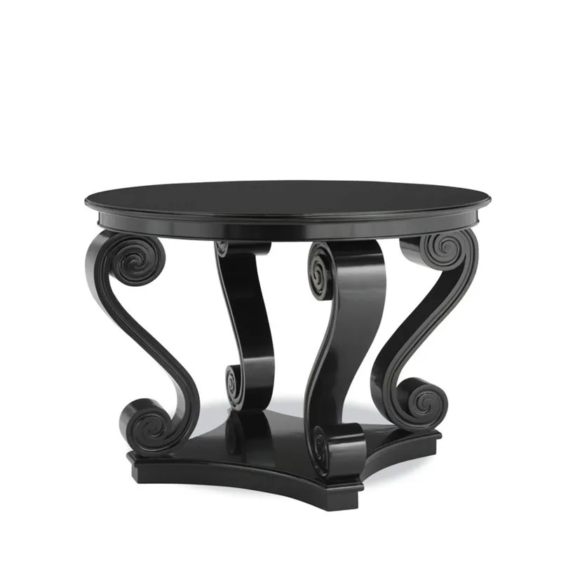 ONE FIFTH SCROLL HALL TABLE, ONE FIFTH BLACK
