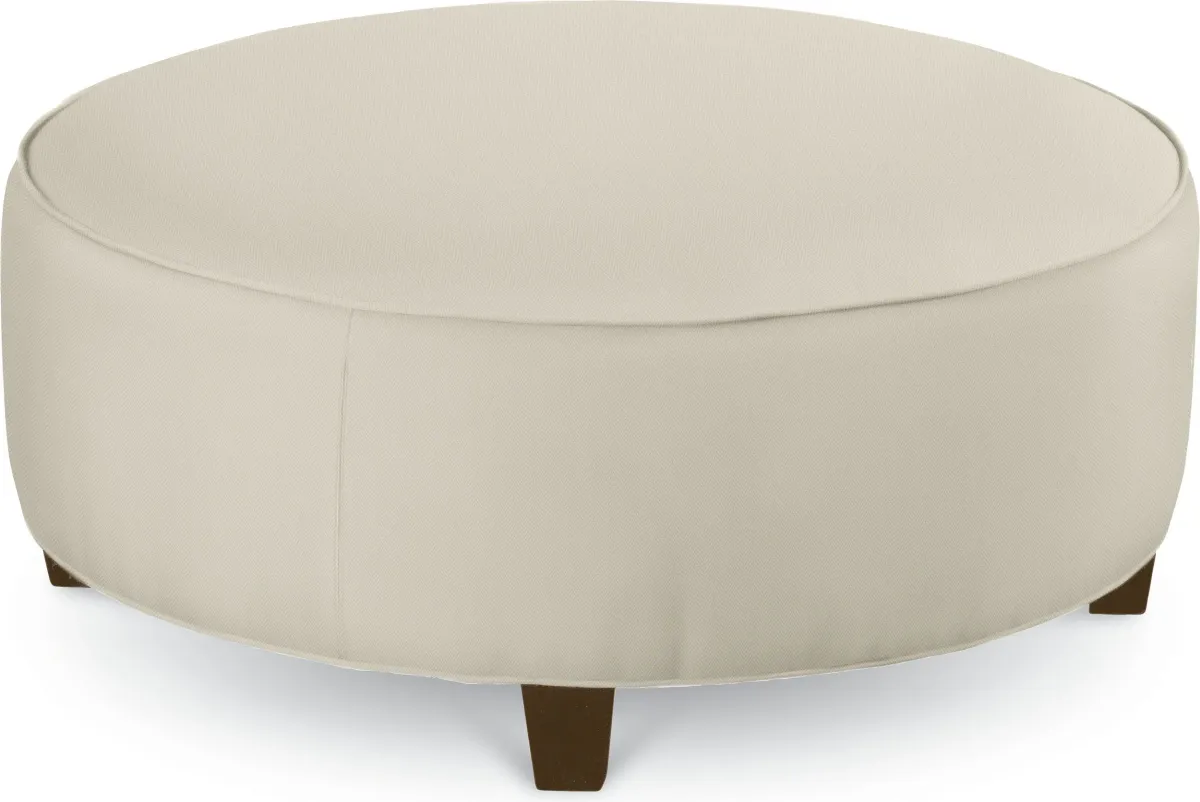 Brooklyn Round Plain Top Ottoman (No Nails)