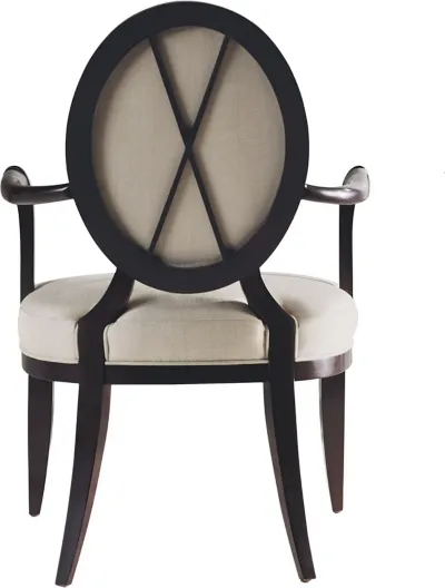 Oval X-Back Dining Arm Chair