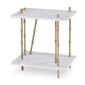 Ambella Bamboo End Table - Marble Top