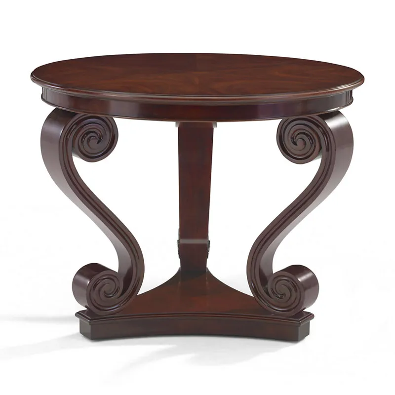 ONE FIFTH SCROLL END TABLE, CLASSIC MAHOGANY