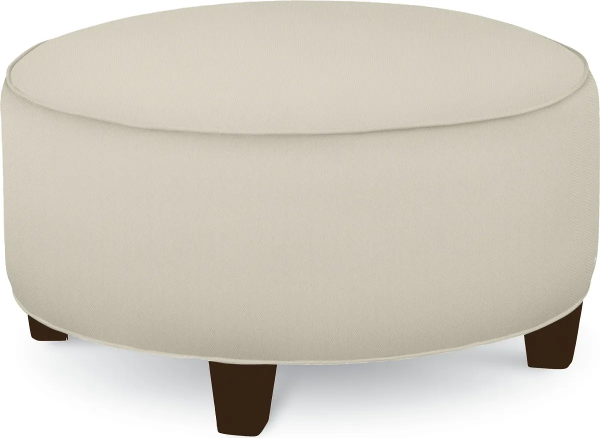 Brooklyn Round Plain Top Ottoman (No Nails)