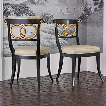 Ambella Dolphin Chair - Black / Gold