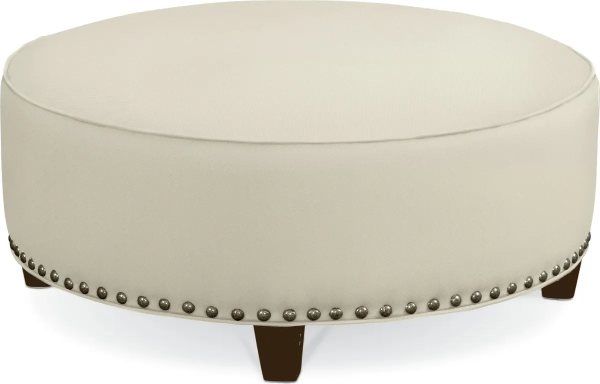 Brooklyn Round Plain Top Ottoman (#52 Nails)