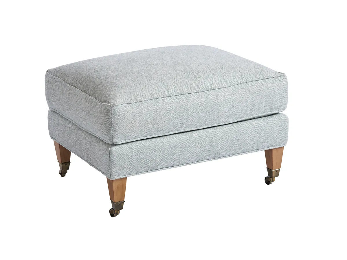 Barclay Butera Upholstery Sydney Ottoman With Brass Caster
