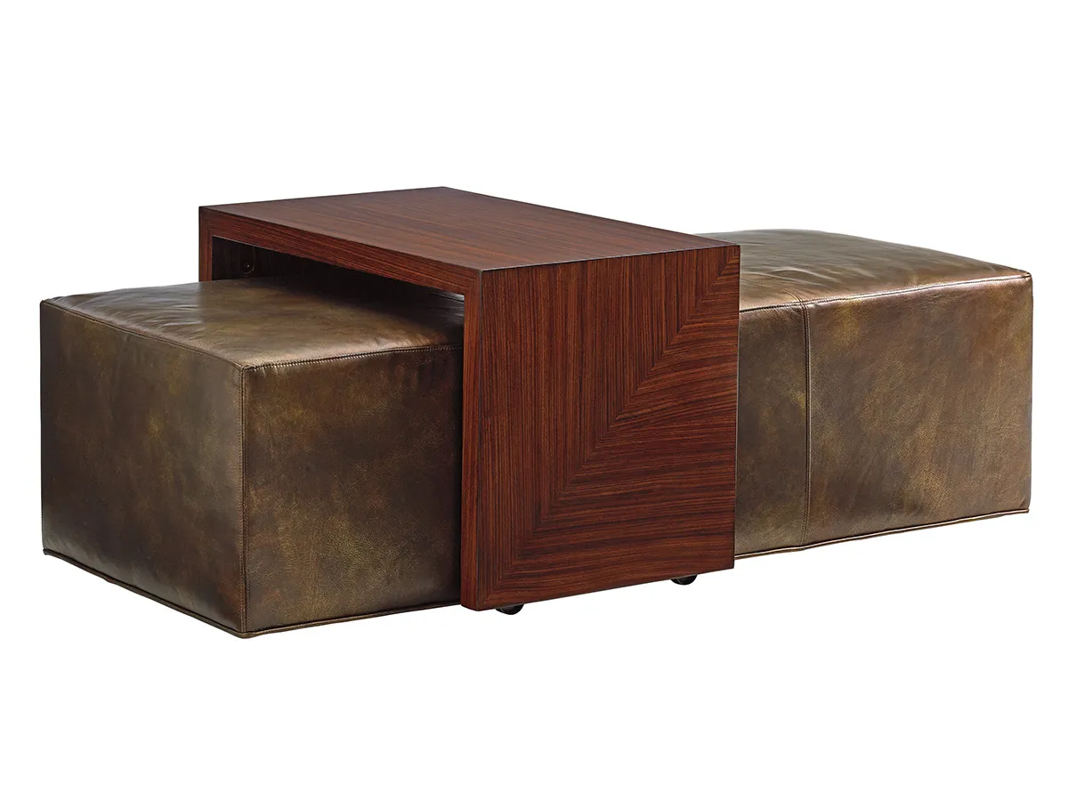 Take Five Broadway Leather Cocktail Ottoman W/Slide